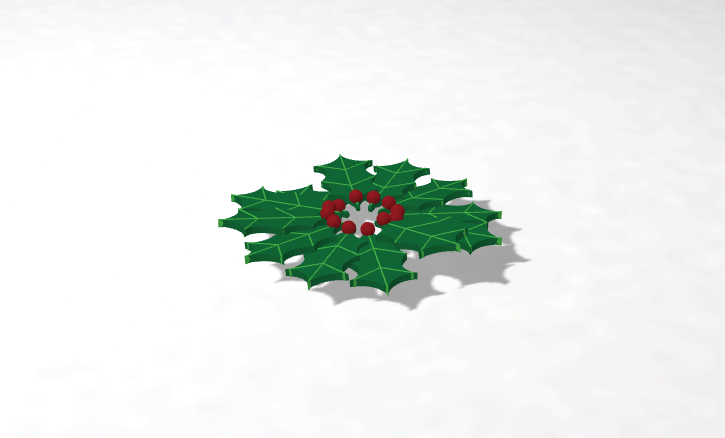 Codeblock design Christmas Wreath - Tinkercad
