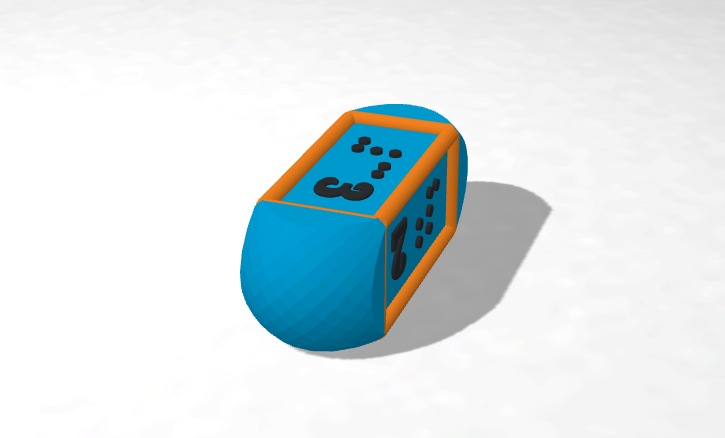 Codeblock design Rolling Braille Dice from DOTS RPG - Tinkercad