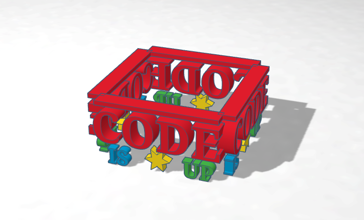 Codeblock design CODE IS UP - Patterns Challenge - Tinkercad