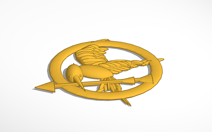 3D design awesome mockingjay pin - Tinkercad