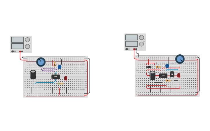Circuit design Timer 555 - Astable - Tinkercad