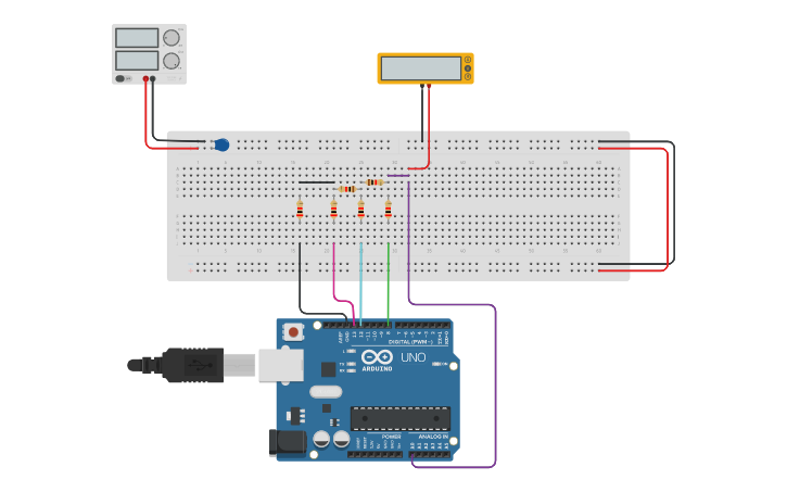 Circuit design 3-Bit Circuit Lab 2: DAC Starter - Tinkercad