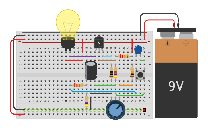 Circuit design Rhéostat - Tinkercad