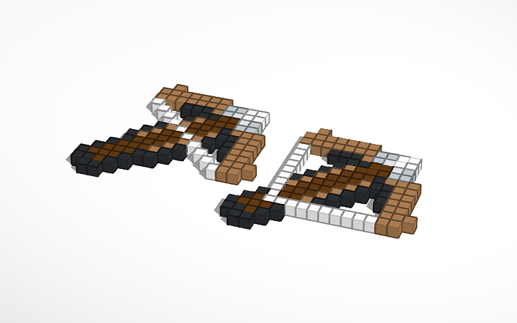 3D design printable Minecraft crossbow - Tinkercad