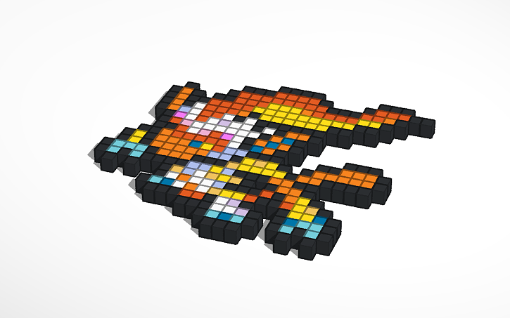 3D design Pixel Infernape - Tinkercad