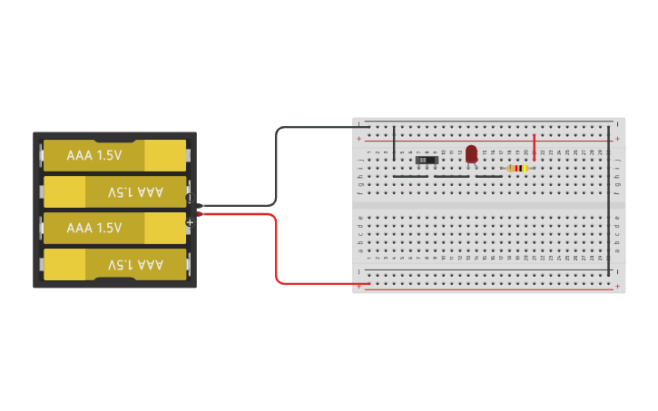 Circuit design ENCENDIDO DE UN LED CON INTERRUPTOR - Tinkercad