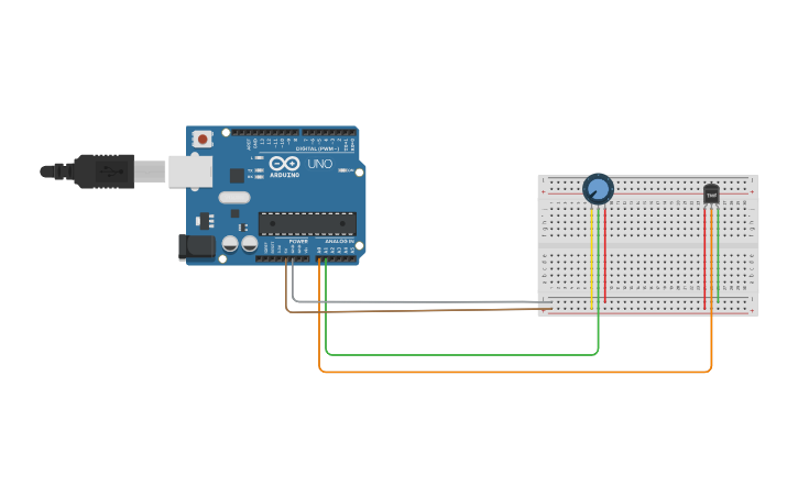 Circuit design Temperature and Humidity sensor with ardurino - Tinkercad