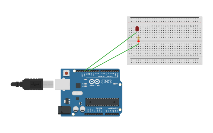 Circuit design Blinking LED - Tinkercad