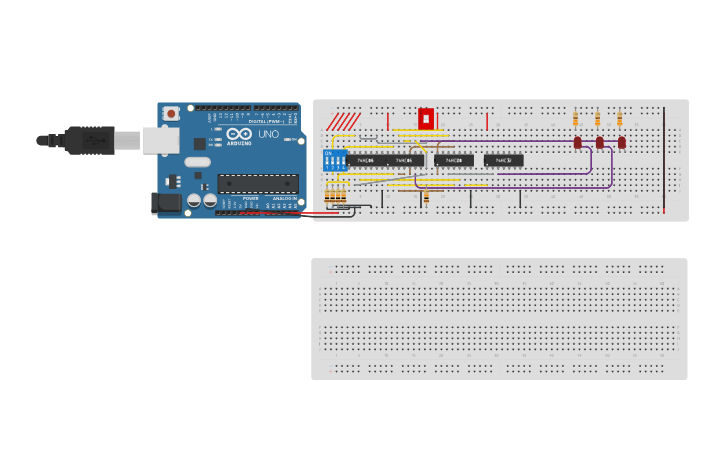 Circuit design Copy of 2 Bit Adder - Tinkercad