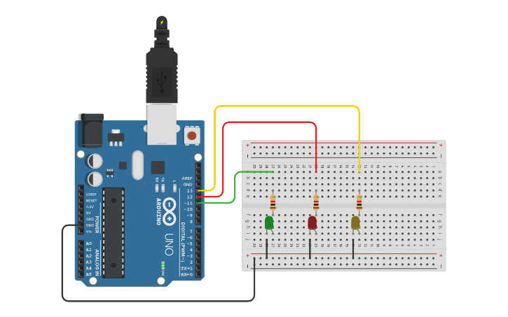 Circuit design Blinking Light - Tinkercad