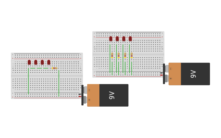 Circuit design series and parallel - Tinkercad