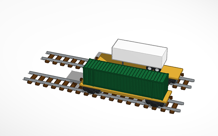 3D design TTX Intermodal Flatcar - Tinkercad