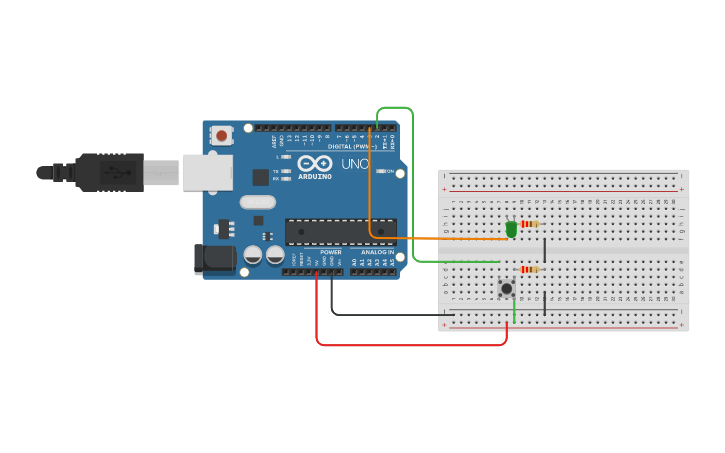 Circuit design LED switch - Tinkercad