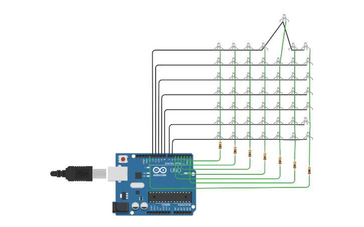 Circuit design RGB LED Matrix - Tinkercad