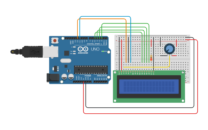 Circuit design LCD - Tinkercad