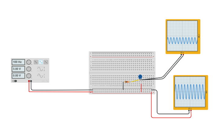 Circuit design low pass filter - Tinkercad