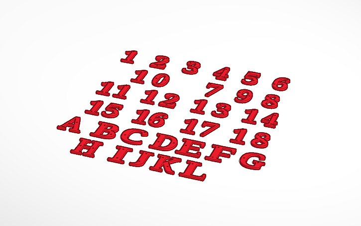 3D design numbers - Tinkercad