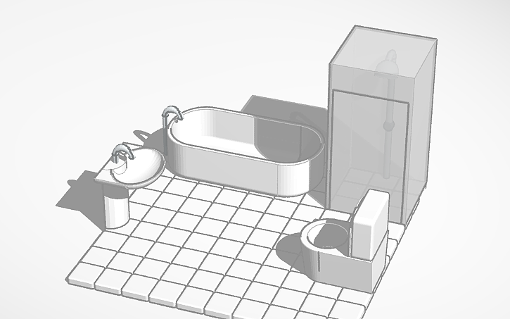 3D design BATHROOM - Tinkercad