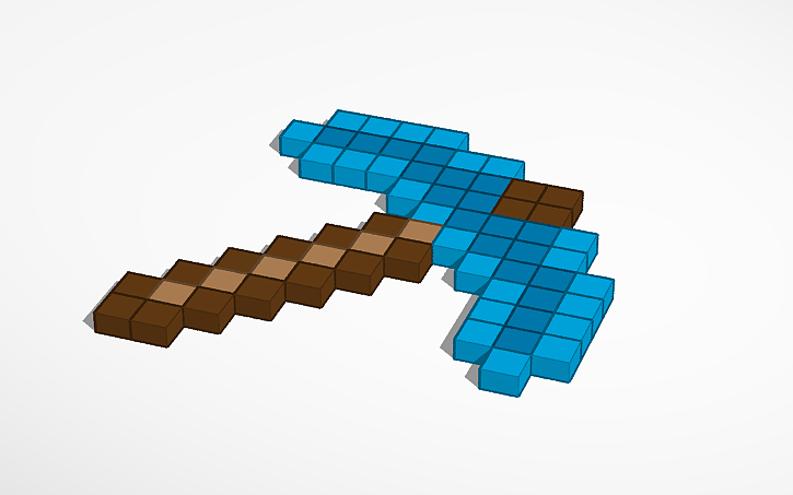 3D design MineCraft Pickaxe - Tinkercad