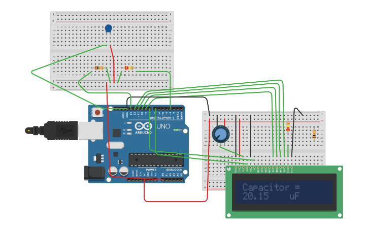 Circuit design CAPACITANCE METER - Tinkercad
