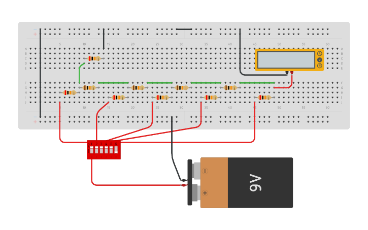 Circuit design Convertidor DAC de 5 bits - Tinkercad