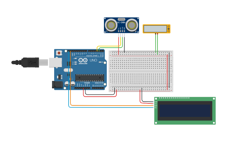 Circuit design Arduino ( Distance Measurement on Ultrasonic Distance ...