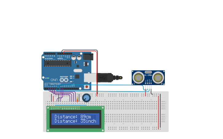 Circuit design Digital Ruler - Tinkercad