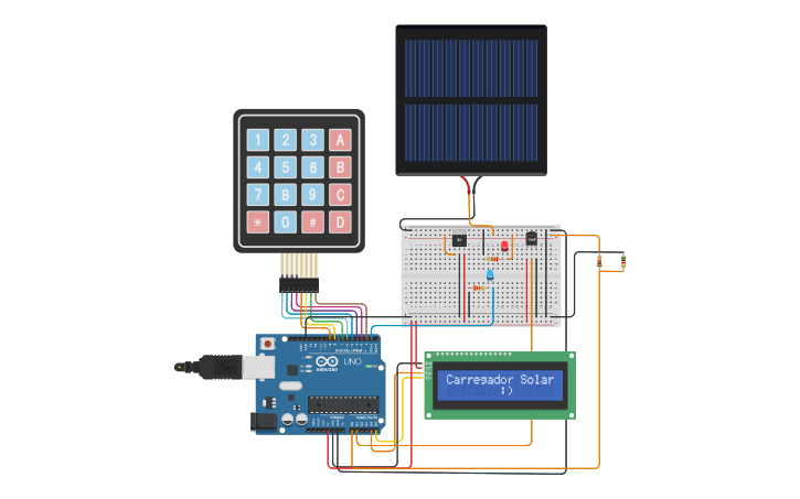 Circuit design Carregador Solar - PI - Tinkercad