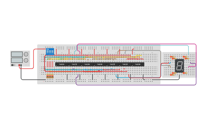 Circuit design DISPLAY DE 7 SEGMENTOS - Tinkercad