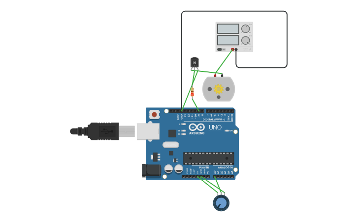 Circuit design Motor Speed variable - Tinkercad