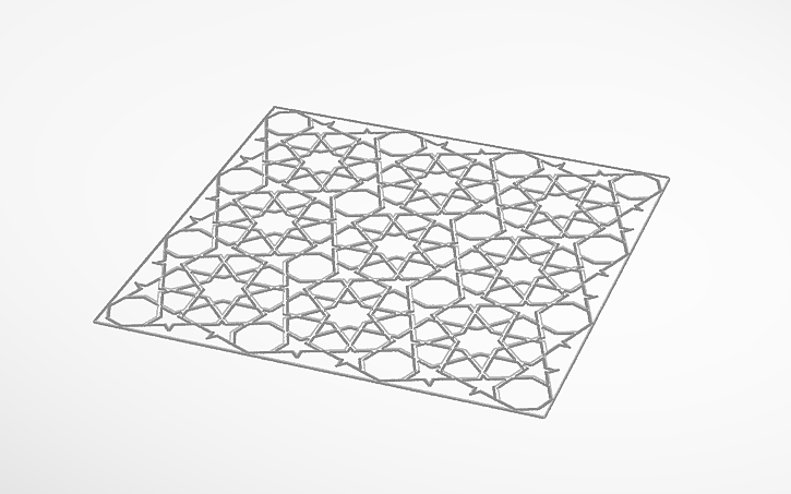 3D design Arabic Relief Pattern - Tinkercad