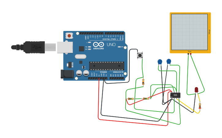 Circuit design Monostable 555 LED Timer Circuit - Tinkercad