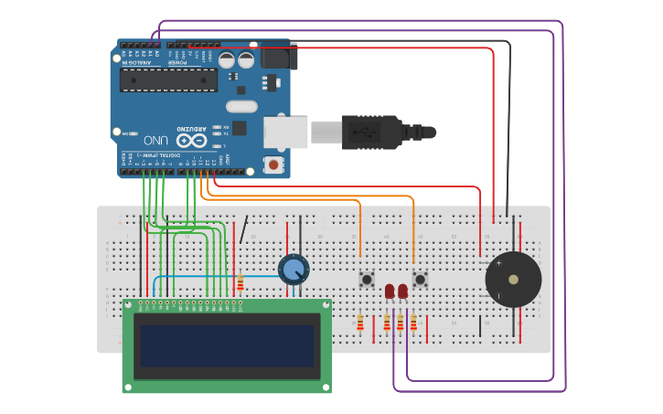 Circuit design Roll The Dice Game - Tinkercad