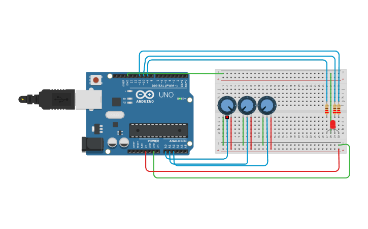 Circuit design Analog RGB LED Control Using Potentiometers using ...