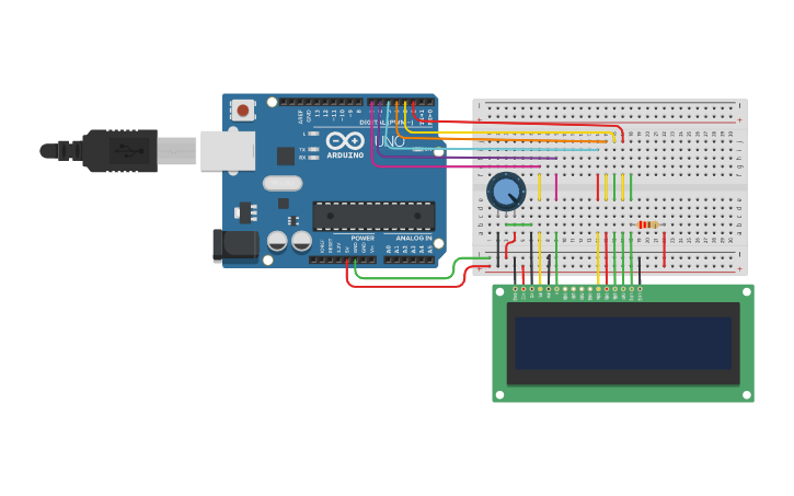 Circuit design Circuito sensor de temperatura con display LCD - Tinkercad