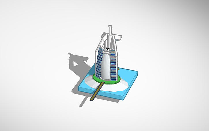 3D design Burj al-Arab Hotel - Tinkercad