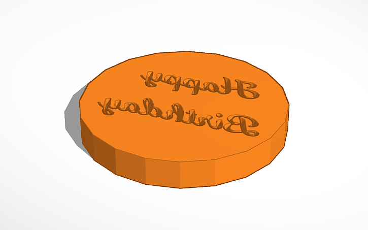 3D design Happy Birthday inverted cookie cutter - Tinkercad