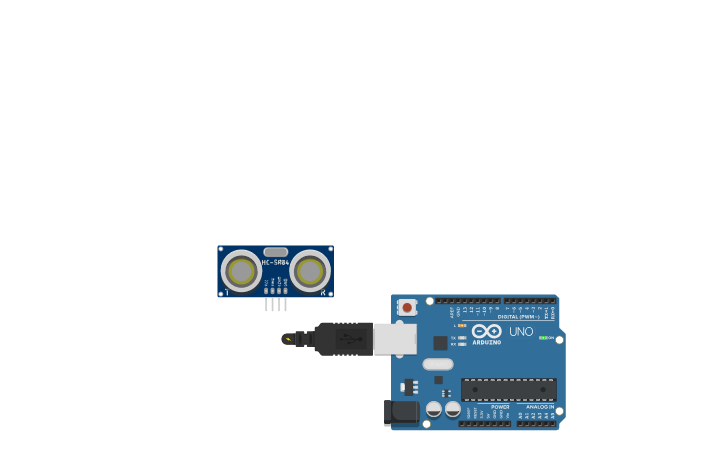 Circuit design Arduino Ultrasonic distance sensor - Tinkercad