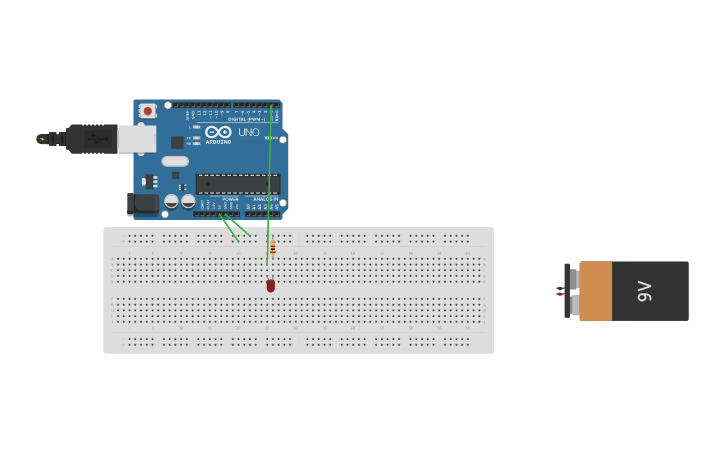 Circuit design LEd Arduino - Tinkercad