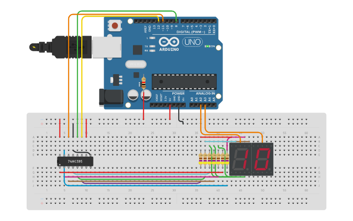 Circuit design Copy of Arduino Countdown Timer - Tinkercad