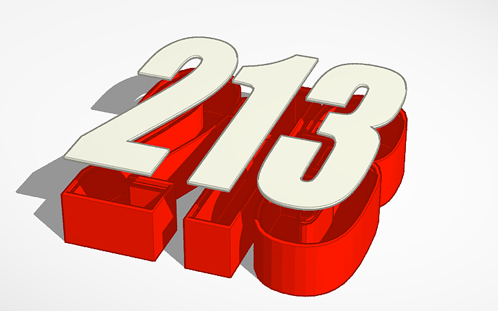 3D design 213 Numeros - Tinkercad