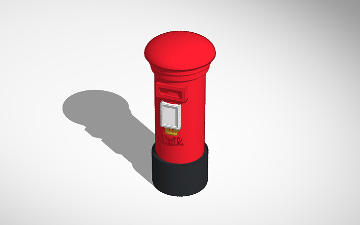 3D design OO scale UK postbox - Tinkercad