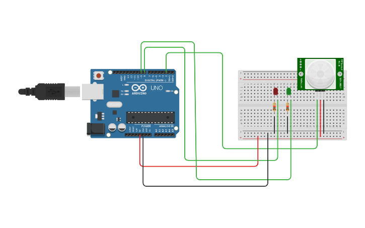 Circuit design 10 Security Door using Proximity Sensor - Tinkercad