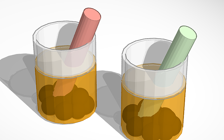3D design boba tea - Tinkercad