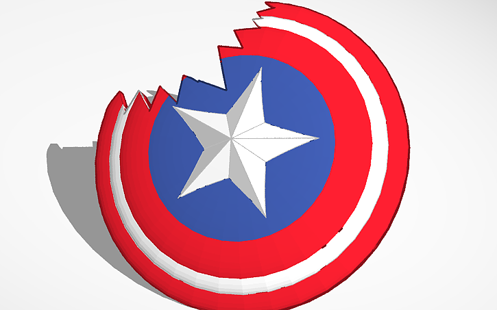 3D design Broken Captain America Shield - Tinkercad