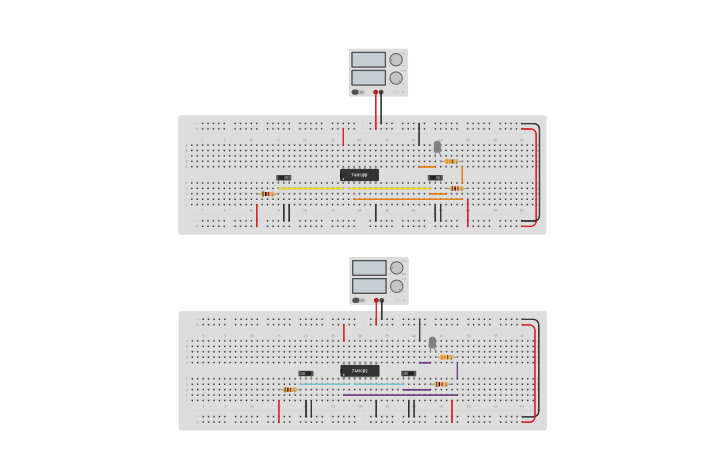 Circuit design NAND NOR - Tinkercad