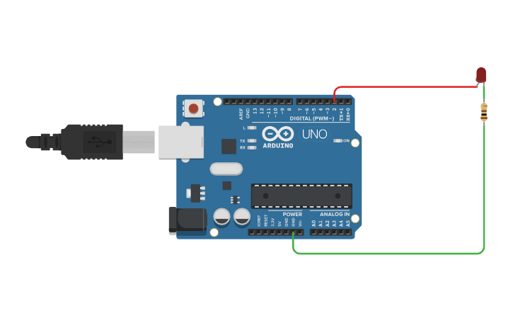 Circuit design Led blinking - Tinkercad
