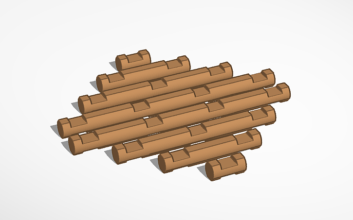 3D design Lincoln Logs (1, 2, 3, 4) - Tinkercad