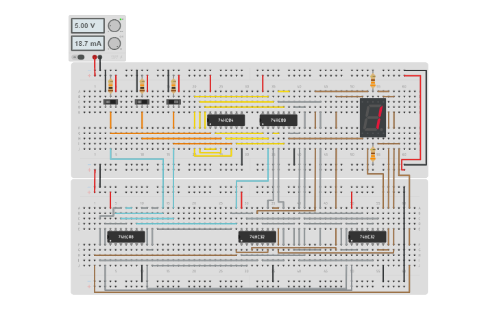 Circuit design LCD-BORJA-7-Segment Decoder Circuit - Tinkercad