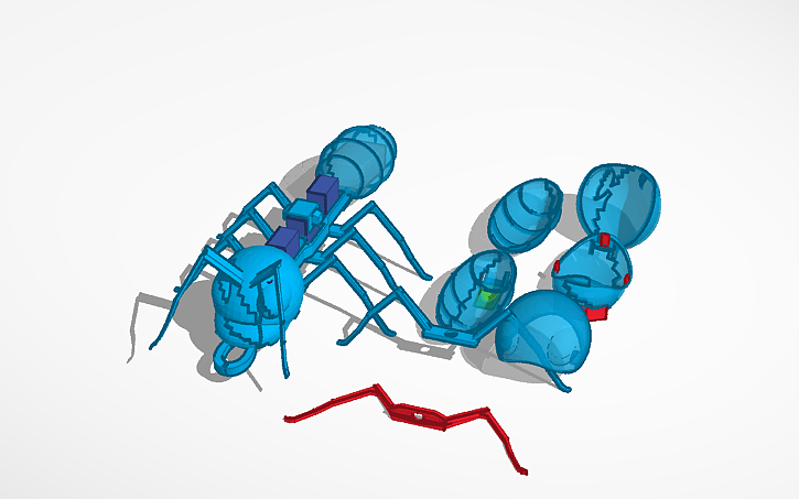 3D design Blue Robot Ant - Tinkercad